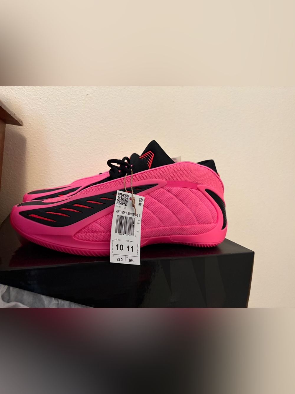 adidas Men's Athletic Sneakers - Hot Pink with Black Accents